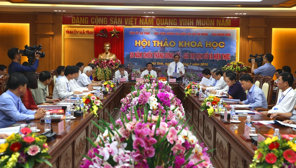 Quang cảnh Hội thảo khoa học "50 năm Chiến thắng Đồng Lộc - Giá trị lịch sử và hiện thực"