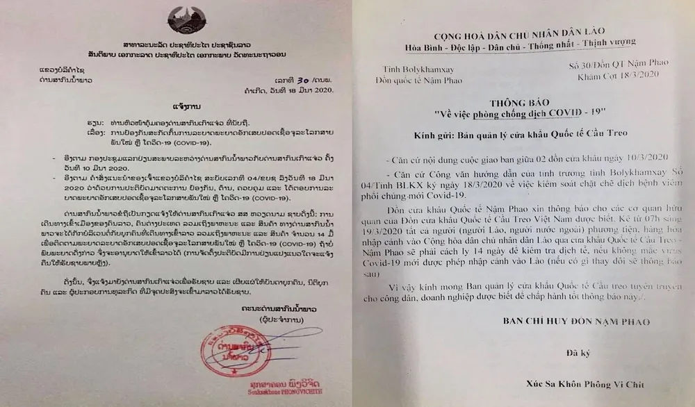 Hàng trăm công dân Việt Nam từ Lào về qua Cửa khẩu quốc tế Cầu Treo ảnh 1