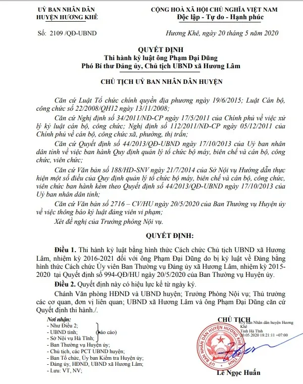 Hà Tĩnh: Cách chức một Chủ tịch UBND xã vì đánh bài ảnh 1 Hà Tĩnh: Cách chức một Chủ tịch UBND xã vì đánh bài ảnh 1