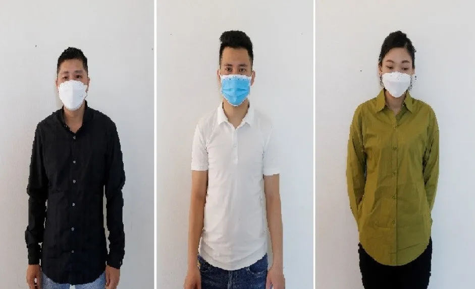 Các đối tượng tại cơ quan điều tra. Ảnh: Công an Hà Tĩnh cung cấp