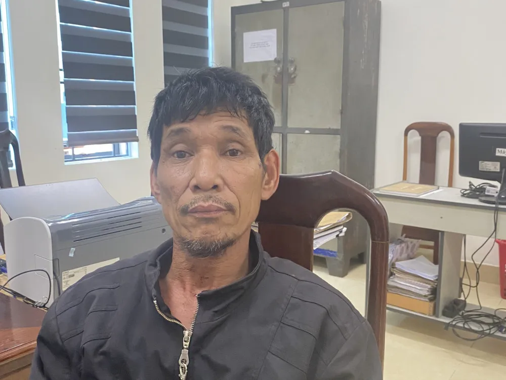 Đối tượng Phạm Viết Ký tại cơ quan điều tra. Ảnh: Công an Hà Tĩnh