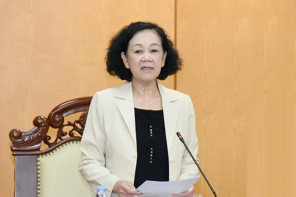 Đồng chí Trương Thị Mai phát biểu chỉ đạo tại buổi làm việc Đồng chí Trương Thị Mai phát biểu chỉ đạo tại buổi làm việc