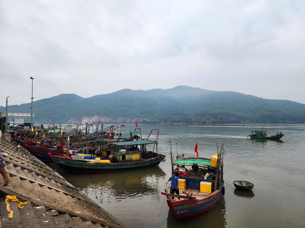 Các tàu thuyền của bà con ngư dân vào cập cảng cá Cửa Sót 20250501_060110.jpg