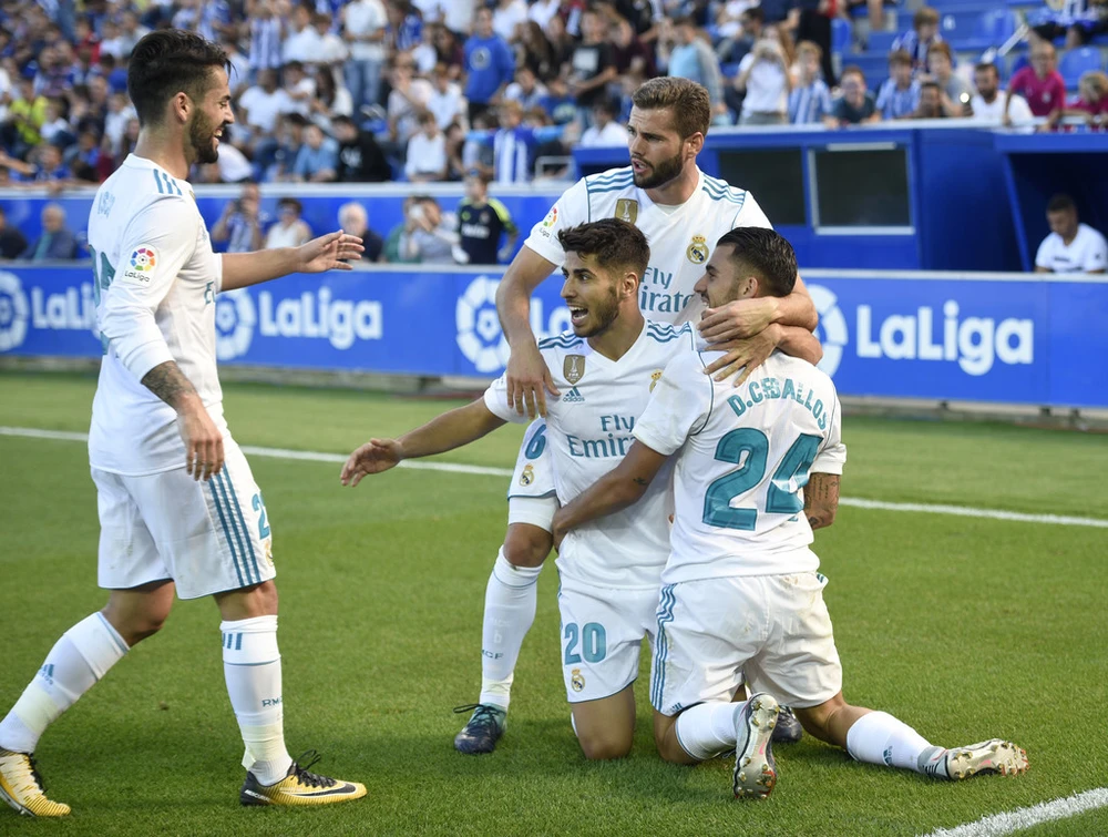 Real có được 3 điểm nhờ vào tỏa sáng của Ceballos (24). Ảnh: Getty Images