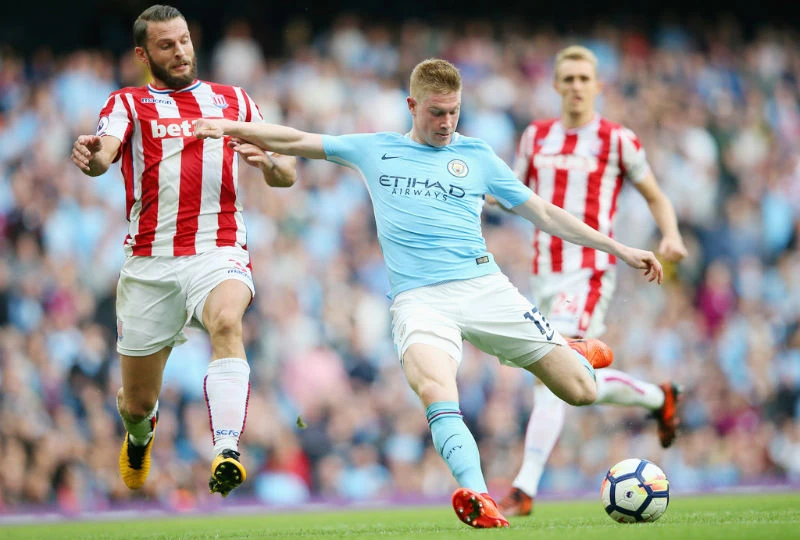 Kevin De Bruyne tỏa sáng trong chiến thắng hủy diệt của Man.City. Ảnh: Getty Images 