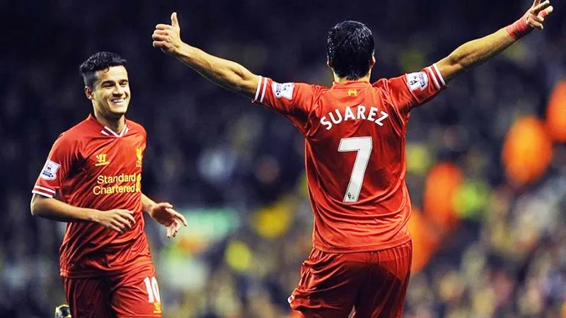 Suarez và Coutinho khi còn thi đấu cho Liverpool. Ảnh: Getty Images
