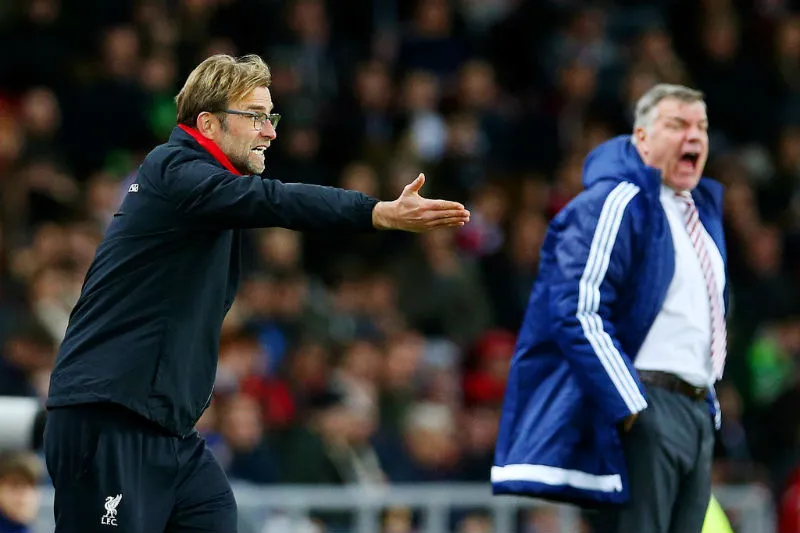 Jurgen Klopp (trái) sẽ giáp mặt Everton của Sam Allardyce trong tình thế khó khăn hơn dự tính. Ảnh: Getty Images