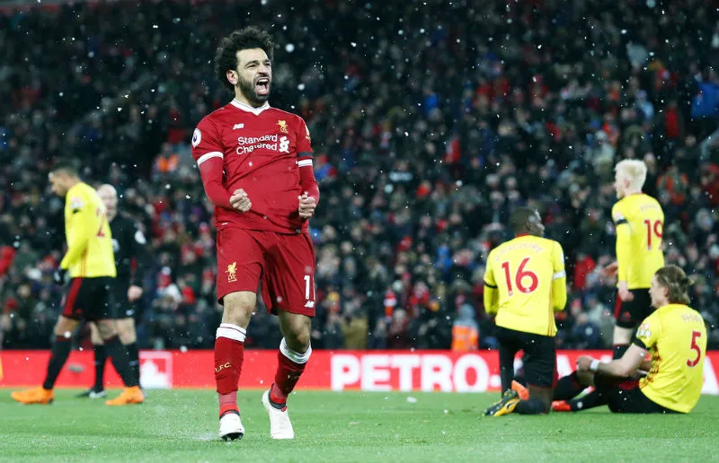 Mohamed Salah quất sụm mọi toan tính phòng ngự của Watford. Ảnh: Getty Images