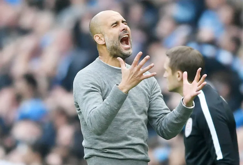 HLV Pep Guardiola nhiều lần phải bày tỏ thất vọng trước các cơ hội bị bỏ lỡ. Ảnh: Getty Images 