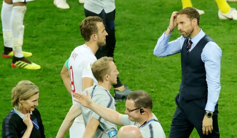HLV Gareth Southgate (phải) có thể sẽ thay đổi đội hình ở trận tranh hạng 3. Ảnh: Getty Images