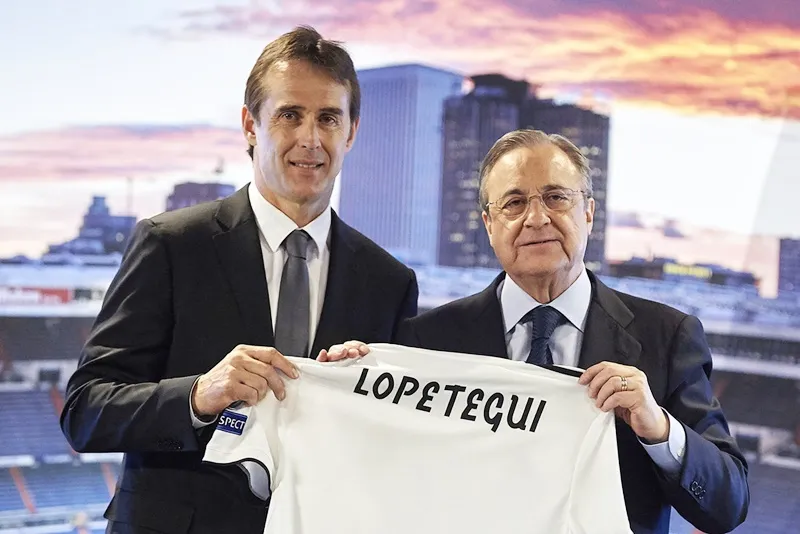 HLV Lopetegui đang phải sống và làm việc trong hình thái chuyển nhượng mới của Real. Ảnh: Getty Images