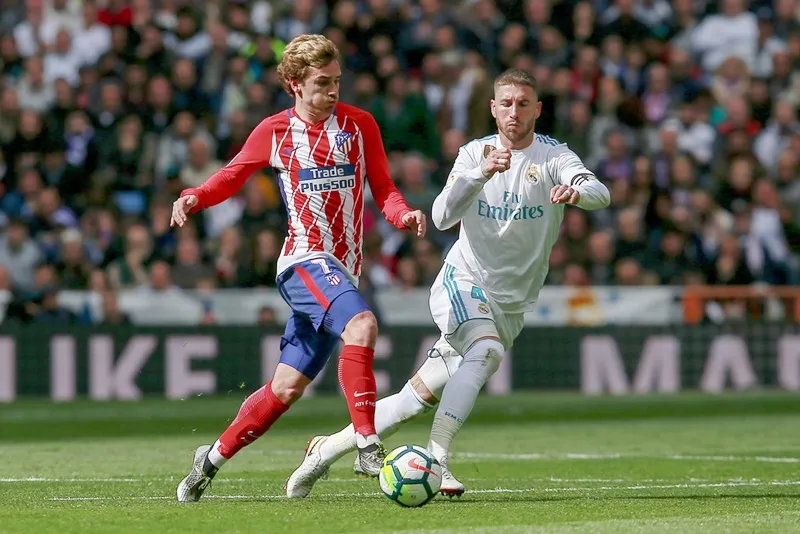 Cuộc đối đầu giữa Ramos và Griezmann hứa hẹn đầy “máu lửa”. Ảnh Getty Images.