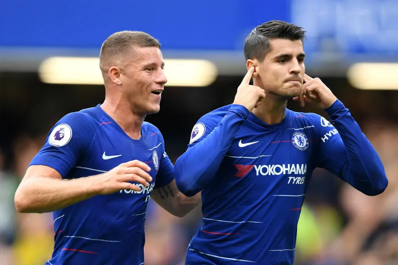 Alvaro Morata (phải) tận hưởng niềm vui ghi bàn trở lại. Ảnh: Getty Images