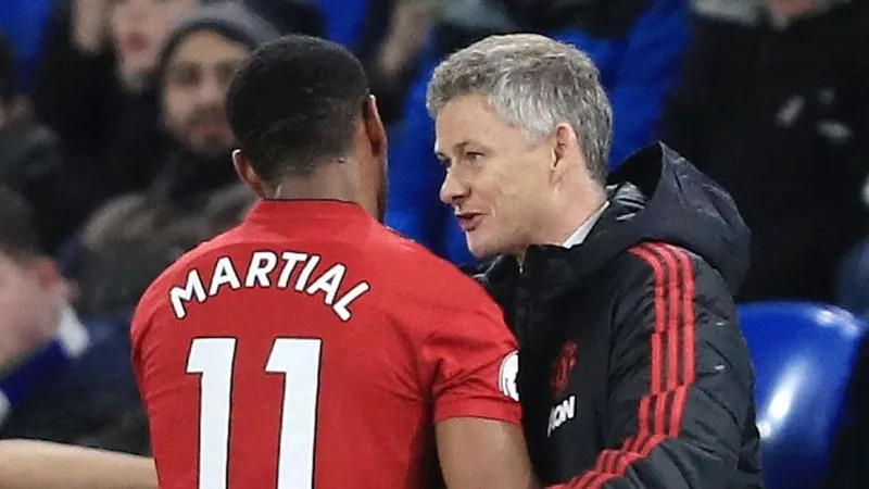 HLV Ole Gunnar Solskjaer tin rằng Anthony Martial là tương lai của Man.United. Ảnh: Getty Images
