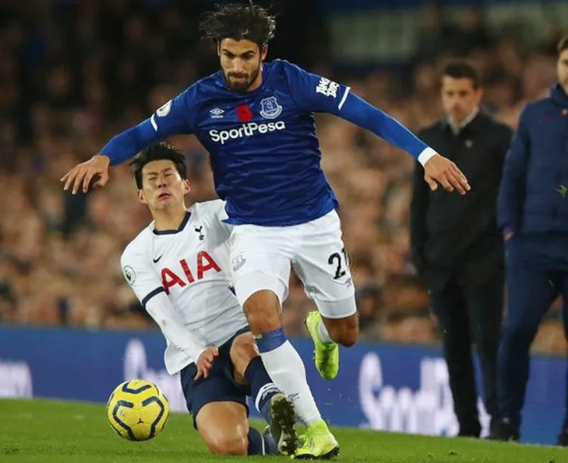 Son Heung-min (trái) được xóa thẻ đỏ sau khi tình huống va chạm được xem lại. Ảnh: Getty Images