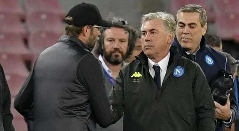 Carlo Ancelotti là HLV duy nhất có thể thắng đội bóng của Jurgen Klopp ở mùa này... Ảnh: Getty Images