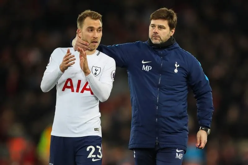 HLV Mauricio Pochettino và Christian Eriksen là 2 “nạn nhân” của thị trường mùa hè qua. Ảnh: Getty Images