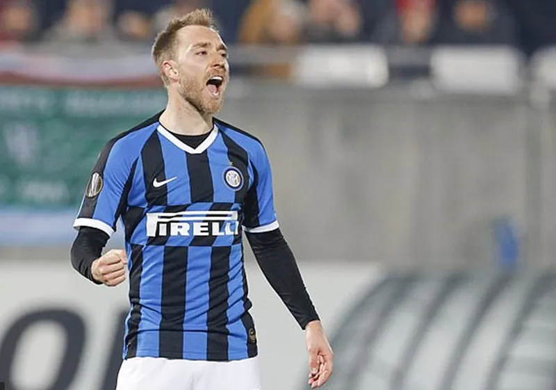 Christian Eriksen mừng bàn thắng đầu tiên cho Inter Milan. Ảnh: Getty Images