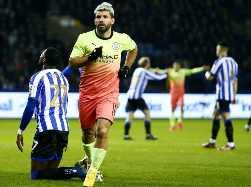 Sergio Aguero tiếp tục ghi những dấu ấn mới cùng Man.City. Ảnh: Getty Images 