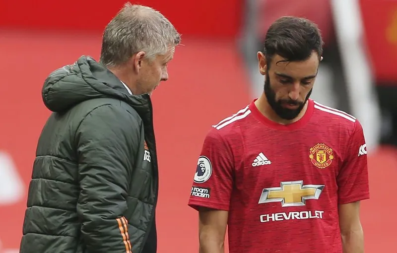 Bruno Fernandes bác tin có bất đồng với HLV Ole Gunnar Solskjaer. Ảnh: Getty Images
