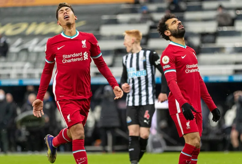 Thất vọng là hình ảnh chủ đạo của các chân sút Liverpool. Ảnh: Getty Images