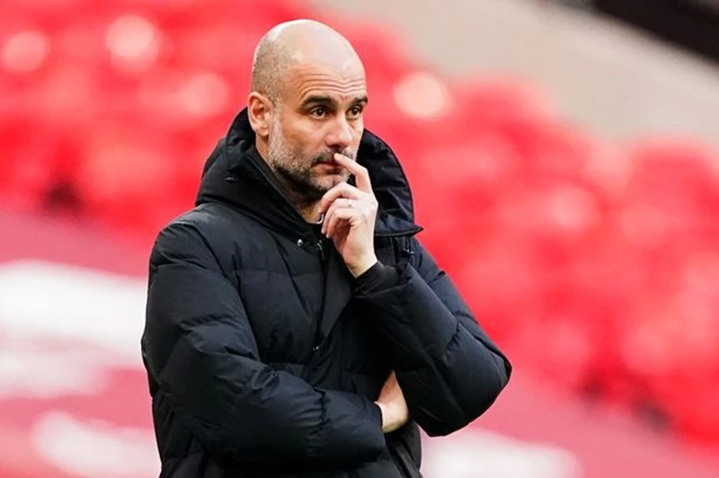 HLV Pep Guardiola đang tập trung cao độ cho màn nước rút cuối mùa. Ảnh: Getty Images