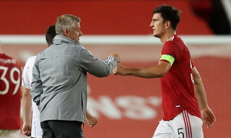 Harry Maguire chơi mọi phút cho Man.United trước khi chấn thương vào đầu tháng 5. Ảnh: Getty Images