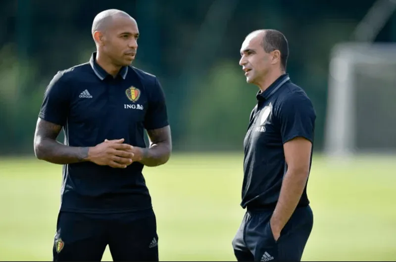 Thierry Henry trở lại tuyển Bỉ trợ giúp HLV Roberto Martinez. Ảnh: Getty Images