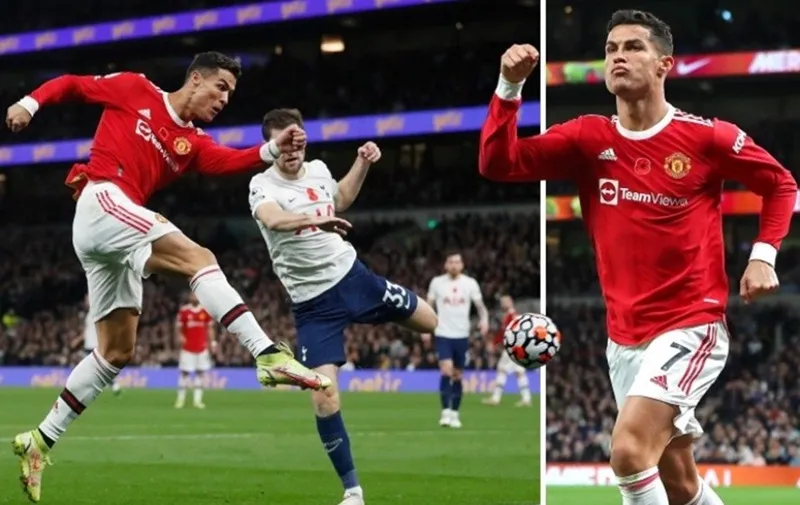 Cristiano Ronaldo ghi bàn thắng tuyệt vời vào lưới Tottenham.
