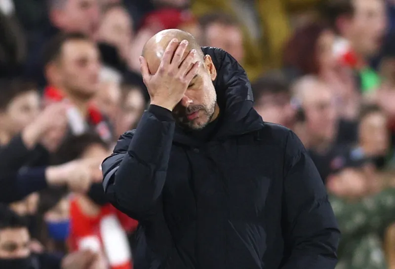 Pep Guardiola và 7 cầu thủ đội một Man.City dương tính Covid-19. Ảnh: Getty Images