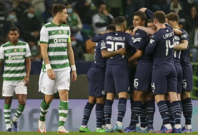 Sporting Lisbon tỏ quá quá yếu ớt trước sức mạnh của Man.City.