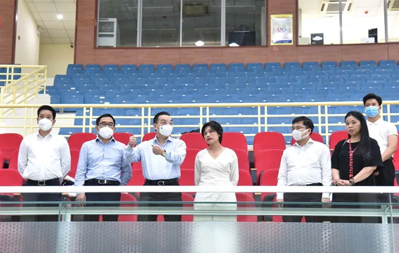 Chủ tịch UBND thành phố Hà Nội Chu Ngọc Anh đã đi kiểm tra công tác chuẩn bị SEA Games 31 tại thủ đô ngày 3-5 vừa qua. Ảnh: VIẾT THÀNH