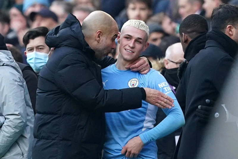 HLV Pep Guardiola khẳng định Phil Foden là cầu thủ trẻ tài năng nhất ông từng dẫn dắt. Ảnh: Getty Images