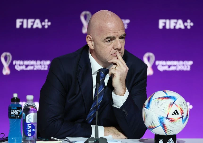 Chủ tịch FIFA, Gianni Infantino tại World Cup 2022.