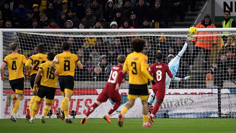 Cú pha sút xa siêu phàm của Elliott đã đánh bại thủ môn Jose Sa của Wolves. Cú pha sút xa siêu phàm của Elliott đã đánh bại thủ môn Jose Sa của Wolves.