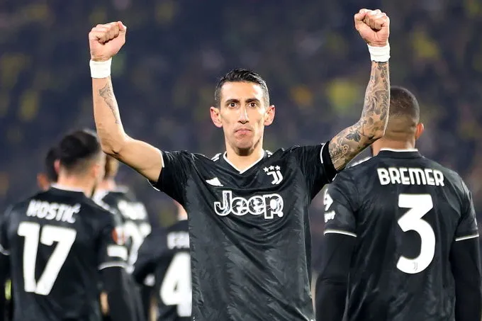 Angel di Maria ghi hat-trick giúp Juventus giành vé với chiến thắng 3-0 trên sân Nantes.