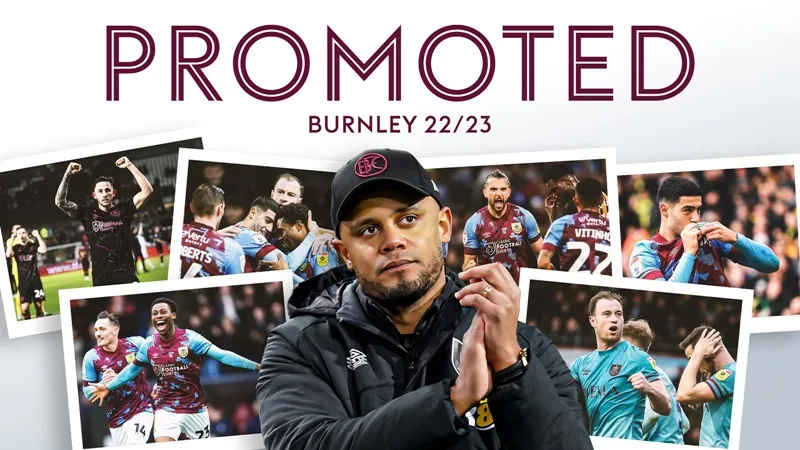 HLV Vincent Kompany dẫn dắt Burnley giành quyền trở lại Premier League.