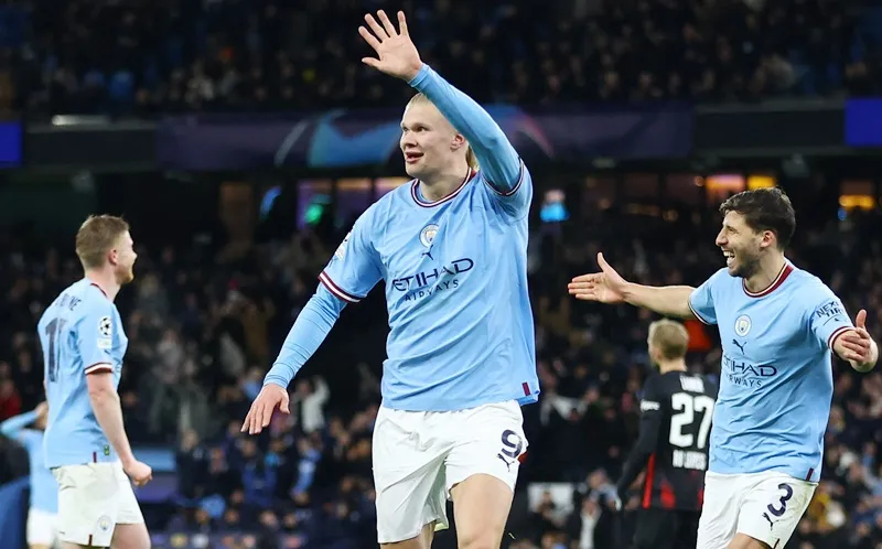 Erling Haaland ghi 5 bàn nhanh nhất trong một trận Champions League, thắng đội bóng Đức RB Leipzig 7-0 ở lượt về vòng 1/8 tại Etihad.