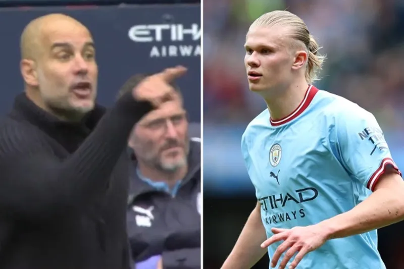 Ông quyết liệt ra dấu yêu cầu Haaland là người thực hiện quả phạt đền, nhưng chân sút người Na Uy bất ngờ trao cho Gundogan. Ông quyết liệt ra dấu yêu cầu Haaland là người thực hiện quả phạt đền, nhưng chân sút người Na Uy bất ngờ trao cho Gundogan.