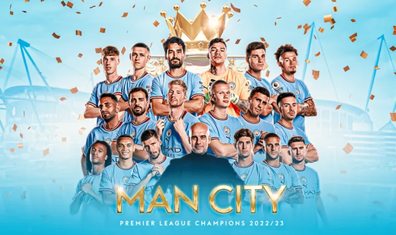 Man City vô địch Premier League lần thứ 3 liên tiếp, thứ 5 trong 6 năm và chức vô địch Anh thứ 9 trong lịch sử 143 năm của CLB. Man City vô địch Premier League lần thứ 3 liên tiếp, thứ 5 trong 6 năm và chức vô địch Anh thứ 9 trong lịch sử 143 năm của CLB.