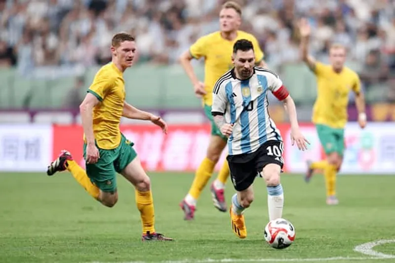 Lionel Messi trong lần ra sân gần nhất ở trận giao hữu thắng Australia 2-0 hồi tháng 6.