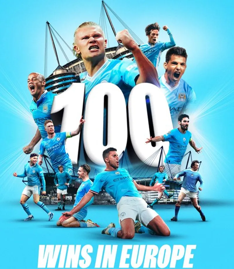 Man.City ghi chiến thắng thứ 100 của mình tại đấu trường châu Âu.