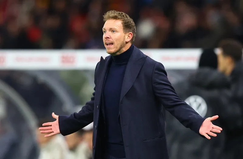 Tân HLV Julian Nagelsmann chịu thất bại trong lần đầu tiên cầm quân trên sân nhà. Tân HLV Julian Nagelsmann chịu thất bại trong lần đầu tiên cầm quân trên sân nhà.