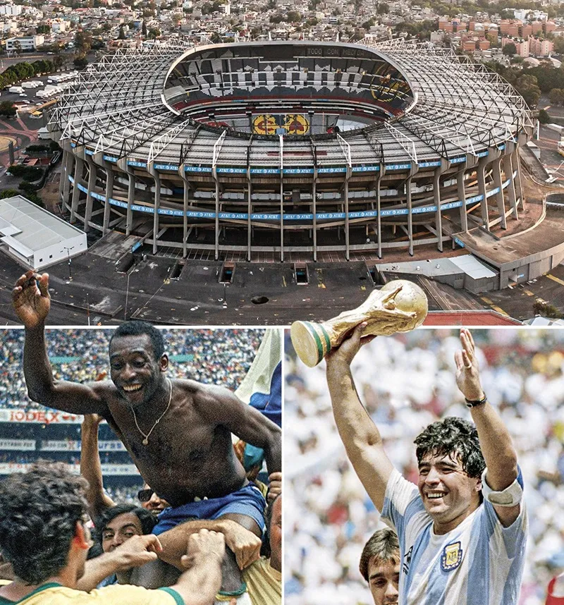 Sân Azteca là nơi duy nhất vinh dự chứng kiến Pele và Digo Maradona nâng cúp Vàng. azteca-145.jpg