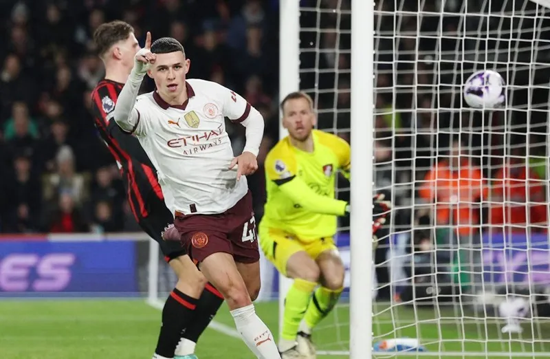 Bàn thắng thứ 16 trong mùa giải của Phil Foden giúp Man.City thắng 1-0 trên sân Bournemouth.