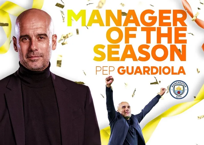 HLV Pep Guardiola được vinh danh là HLV xuất sắc nhất mùa giải Premier League 2023-24.