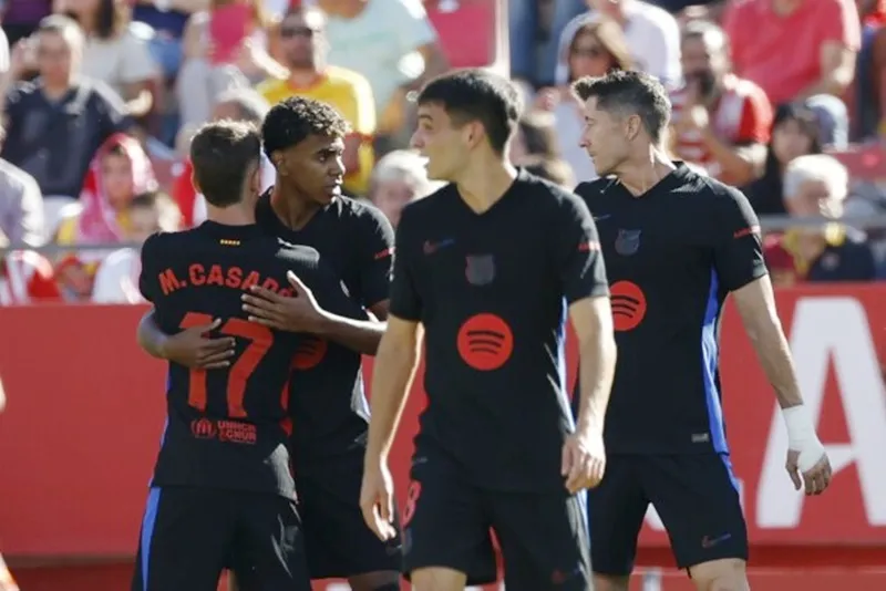 Barcelona thắng trận thứ 5 liên tiếp để củng cố ngôi đầu La Liga với cách biệt 4 điểm. Yamal.jpg