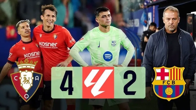 HLV Hansi Flick xoay vòng thất bại là lời nhắc nhở về chiều sâu đội hình của Barcelona. Osasuna1.jpg