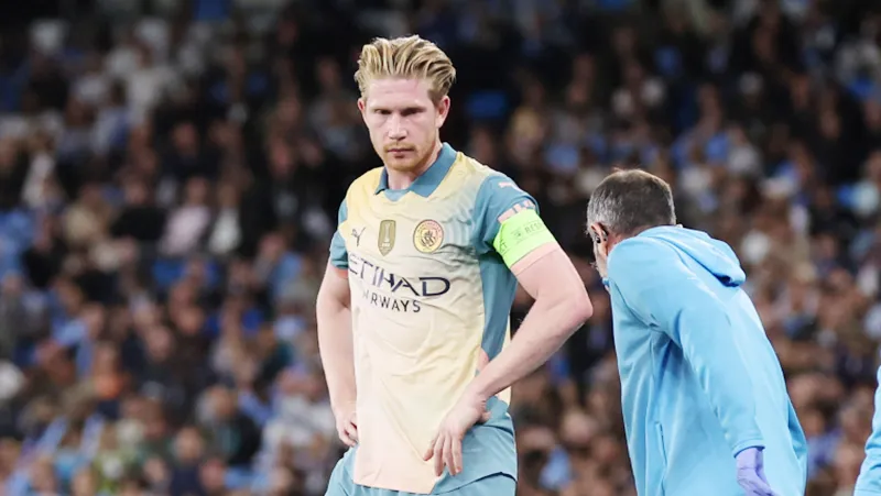 Kevin De Bruyne chưa cảm thấy ổn sau chấn thương háng trong trận đấu với Inter Milan vào ngày 18-9. De Bruyne.png