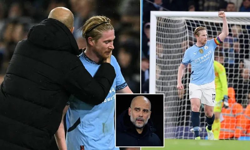HLV Pep Guardiola tin rằng Man.City đối mặt với nhiệm vụ gần như bất khả thi trong việc thay thế Kevin De Bruyne. De Bruyne.jpg